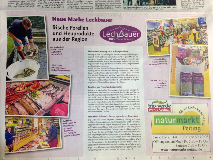 Bio Forellen und Heuprodukte beim Lechbauer